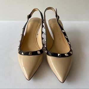 Ivanka Trump Beige Slingback Kitten Heels
